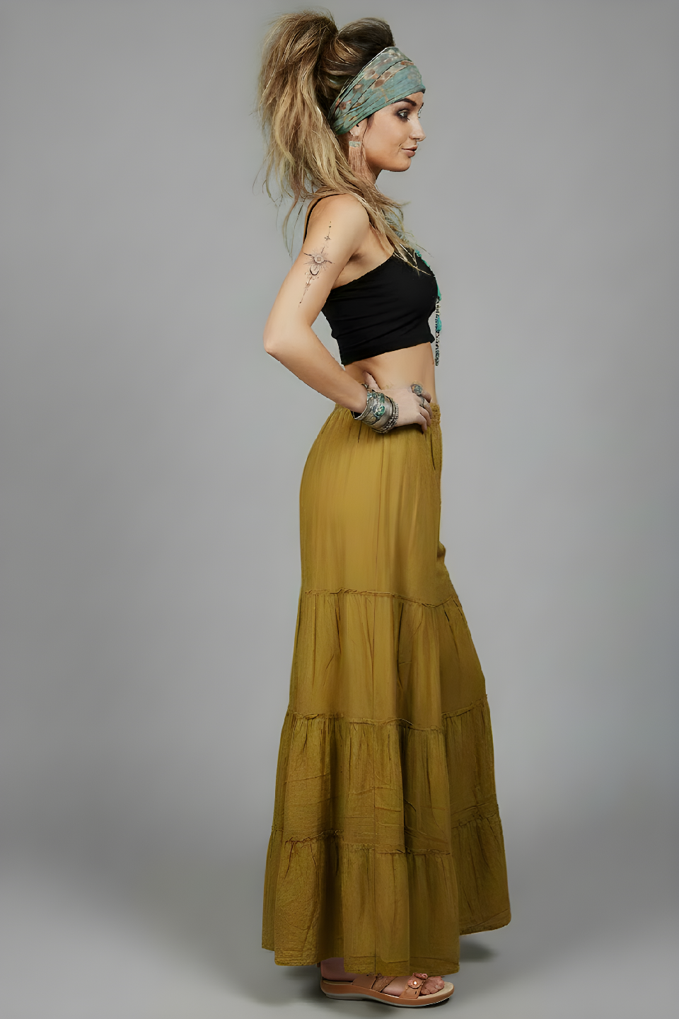 Nirvana Tiered Cotton Palazzos