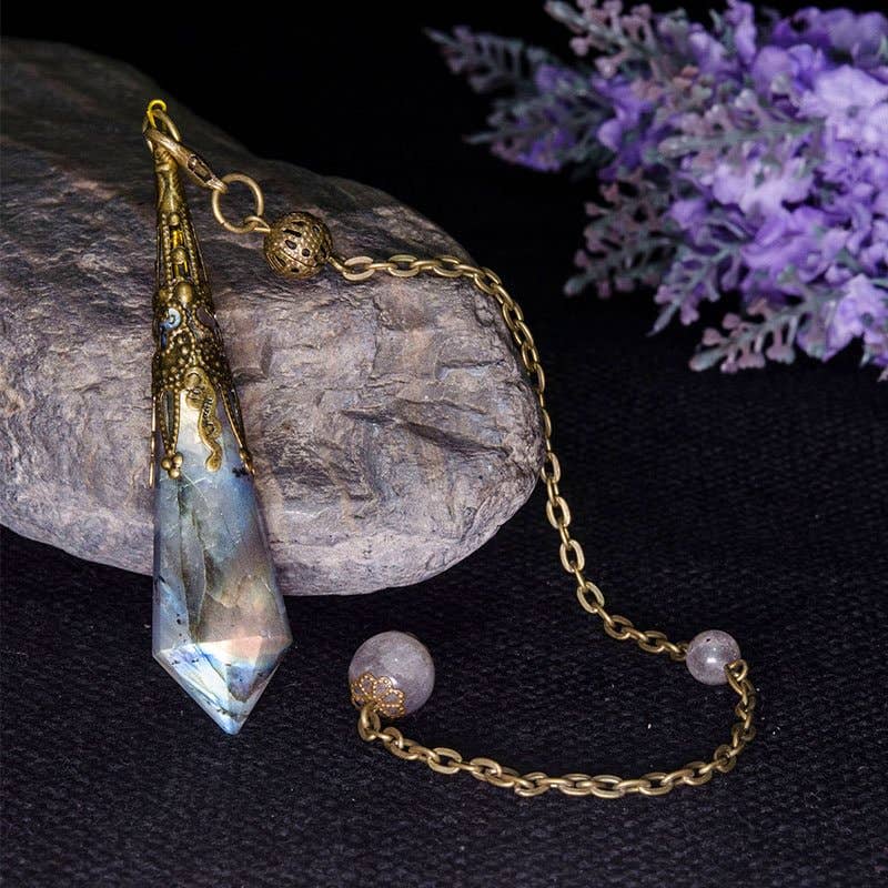 Grey Moonstone Shadow Pendulum