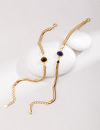 Natural Lapis Lazuli/Tiger Eye Bracelet-0