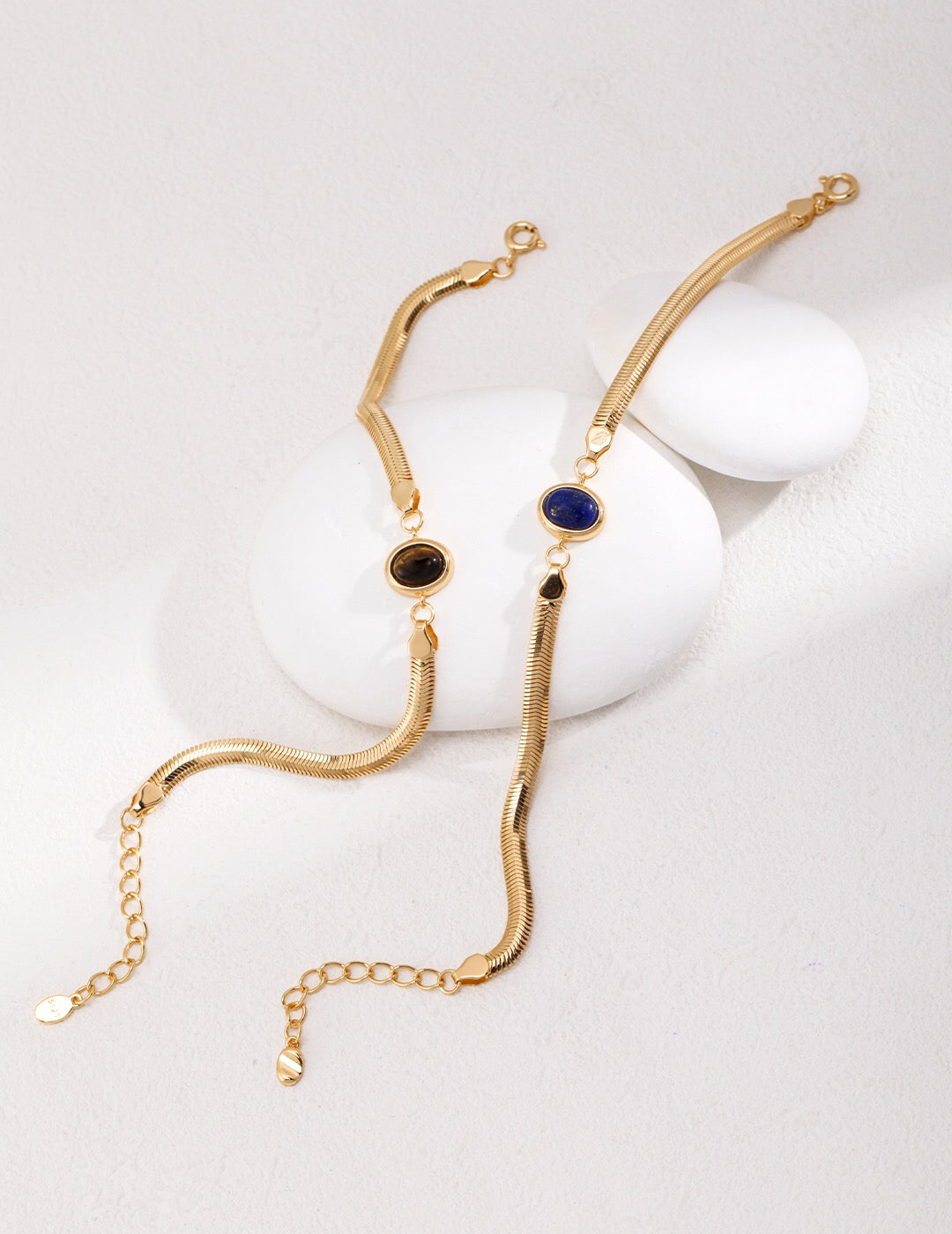 Natural Lapis Lazuli/Tiger Eye Bracelet-0