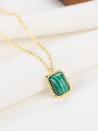 Natural Malachite Pendant Necklace-0