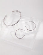 Bamboo Open Hoop Earrings-2