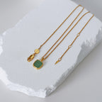 Natural Rhodochrosite / Green Aventurine Necklace-2