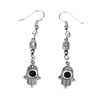 Bohemian Colorful Silver Beaded Hand Earrings