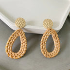 Bohemian Woven Rattan Earrings (One Pair)