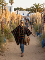 Free-Spirited Hooded Boho Poncho