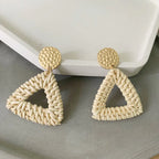 Bohemian Woven Rattan Earrings (One Pair)