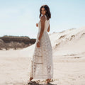 Boho Summer Lace V Neck Beach Dress