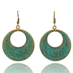 Bohemian Hollow Earrings with Totem Pendant