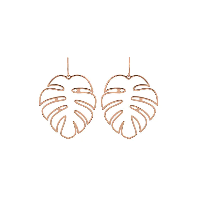 Bohemian Leaf Earrings with Geometric Design