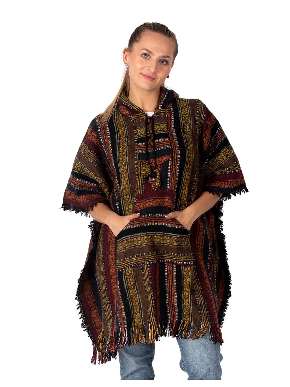 Free-Spirited Hooded Boho Poncho