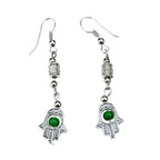 Bohemian Colorful Silver Beaded Hand Earrings