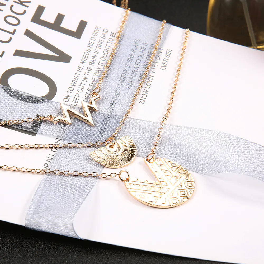 Bohemian Multi-Layer Heartbeat Pendant Necklace