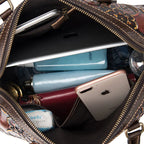 Vintage Leather Tote Bag - European Style Pillow Bag