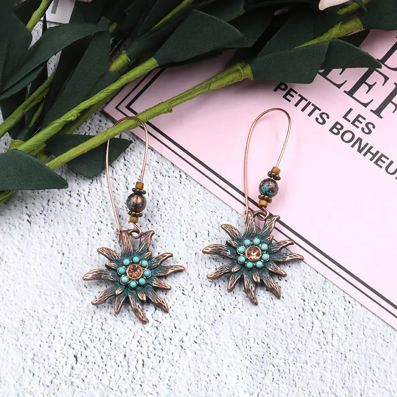 Alloy Sunflower Bohemian Earrings