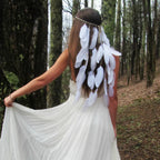 White Feather Headpiece for Bohemian Wedding