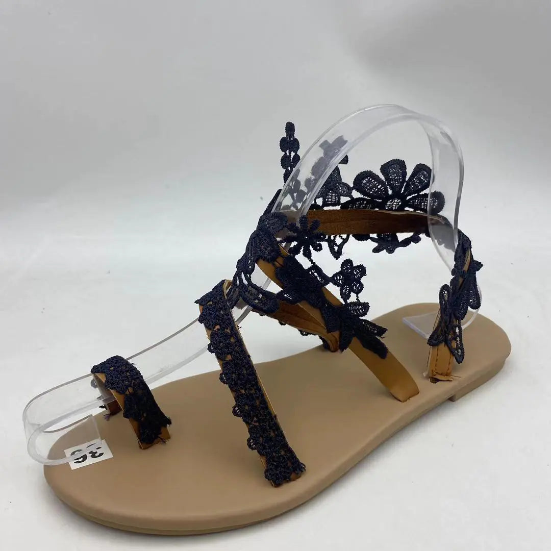 Bohemian Floral Casual Flat Roman Sandals