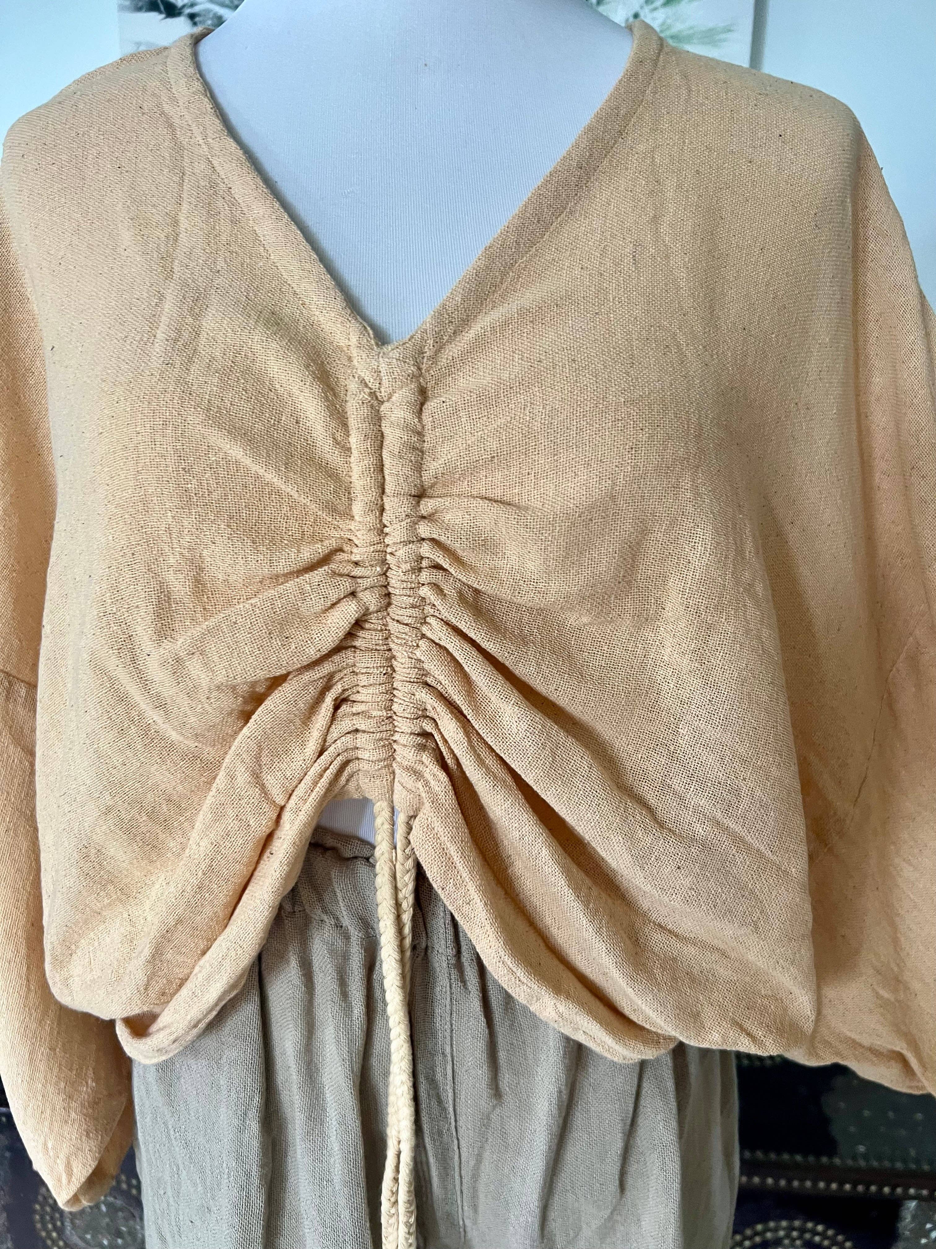 Ramie Draw Top - Natural