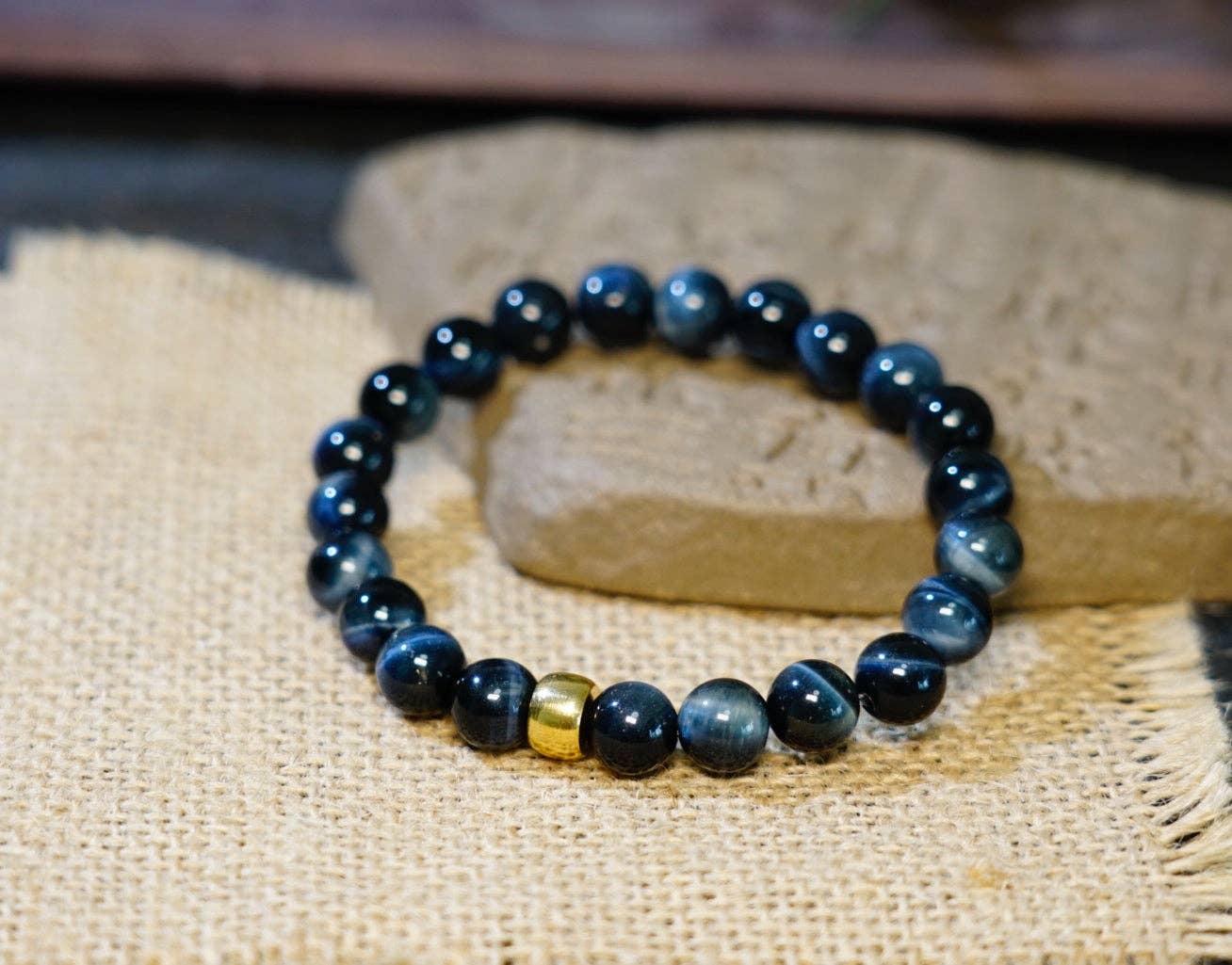 Blue Tiger Eye Bracelet - Intuition & Protection