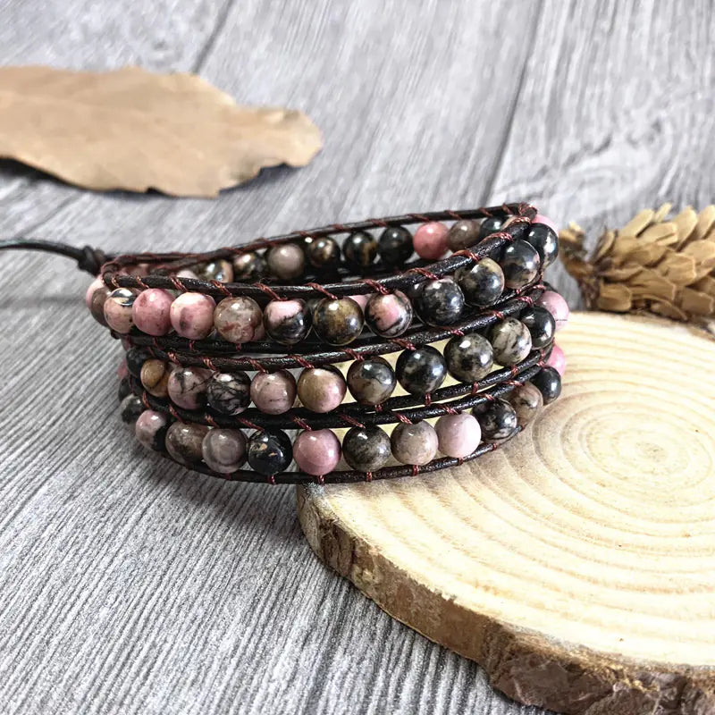 Bohemian Natural Stone Handmade Woven Bracelet
