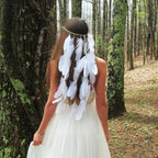 White Feather Headpiece for Bohemian Wedding