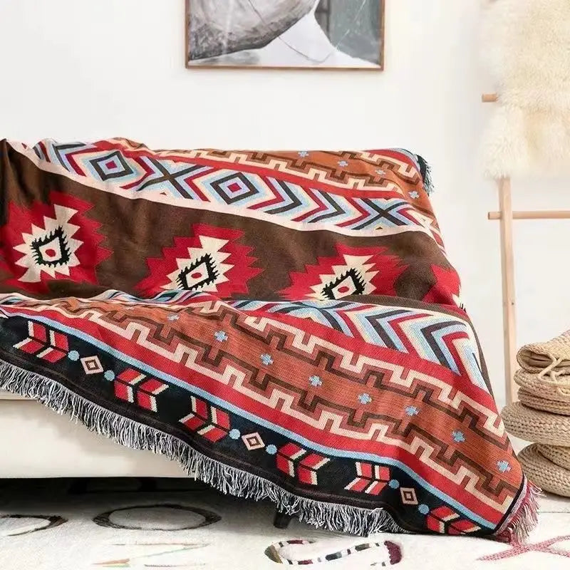 Bohemian Multipurpose Sofa Cushion Tablecloth Blanket