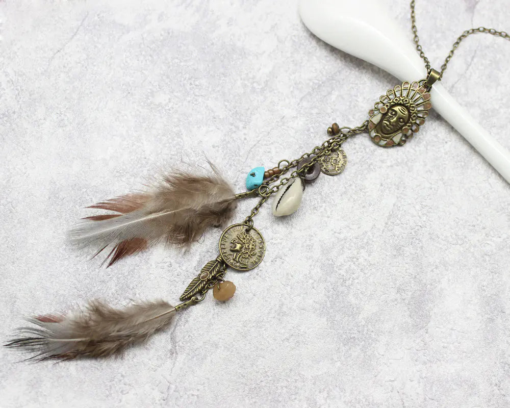 Bohemian Indian Coin Tassel Necklace (Wholesale)