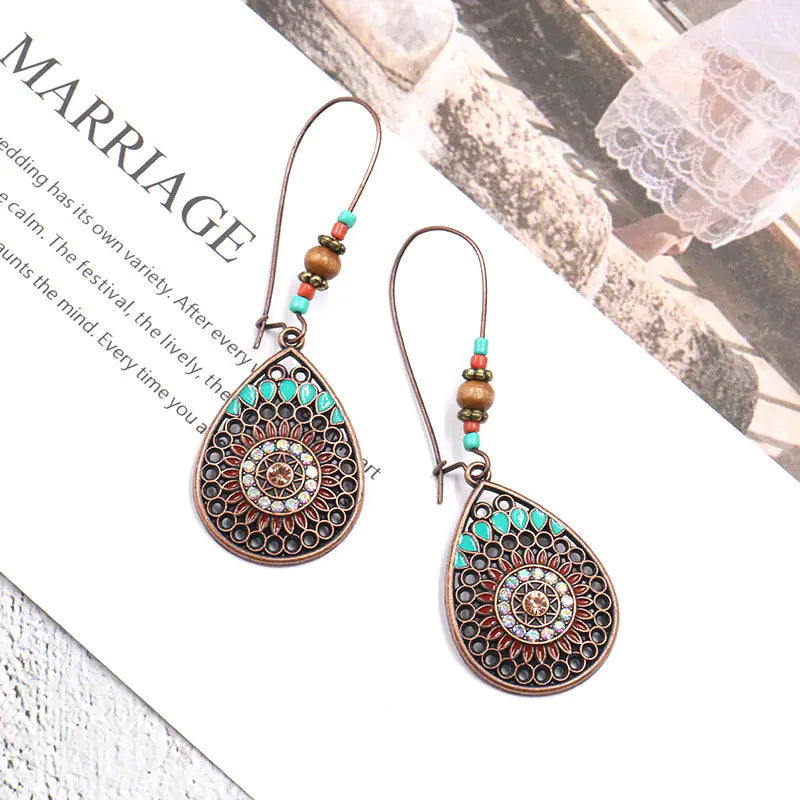 Bohemian Hollow Water Drop Earrings