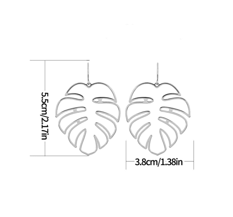 Bohemian Leaf Earrings with Geometric Design