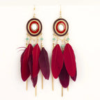 Bohemian Vintage Feather Earrings - Statement Jewelry