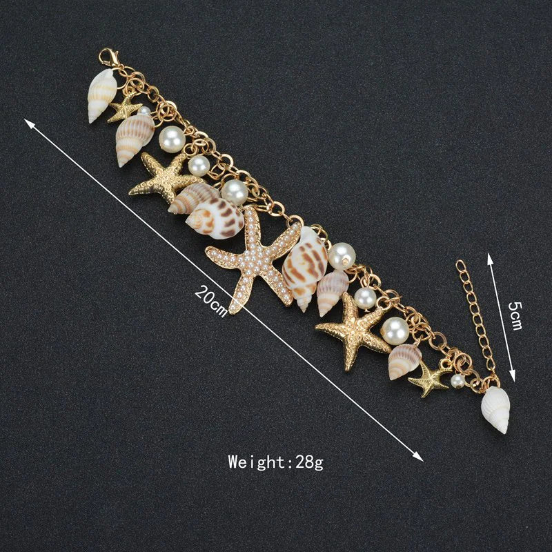 Bohemian Ocean Tide Starfish & Shell Bracelet