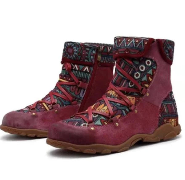 Bohemian Women's Lace-Up Boots