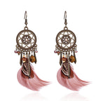 Bohemian Dreamcatcher Feather Earrings Wholesale