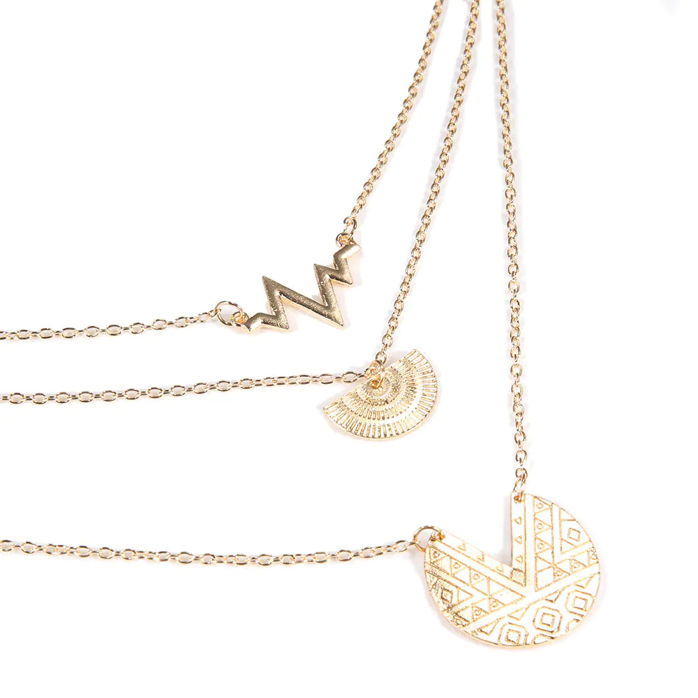 Bohemian Multi-Layer Heartbeat Pendant Necklace
