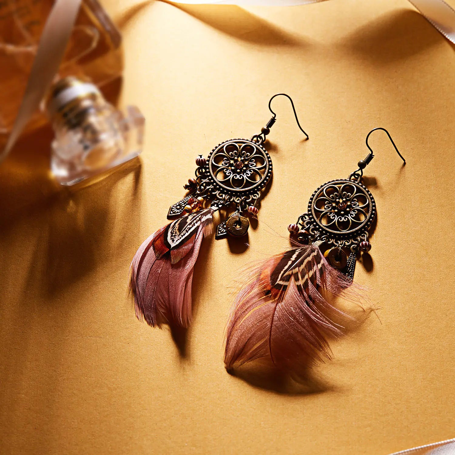 Bohemian Dreamcatcher Feather Earrings Wholesale