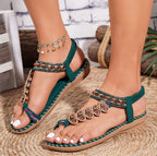 Bohemian Rhinestone Casual Summer Sandals