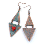 Bohemian Vintage Style Triangle Turquoise Earrings