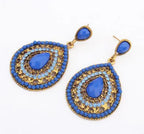 Bohemian Style Drop Earrings with Rhinestones