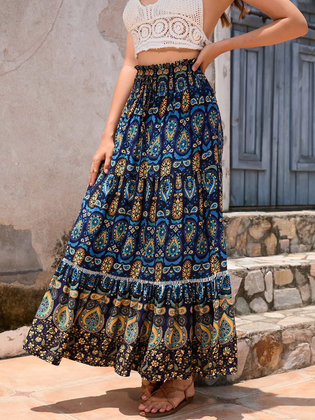 Bohemian Lace Patchwork Hollowed Out Skirt