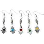 Bohemian Colorful Silver Beaded Hand Earrings