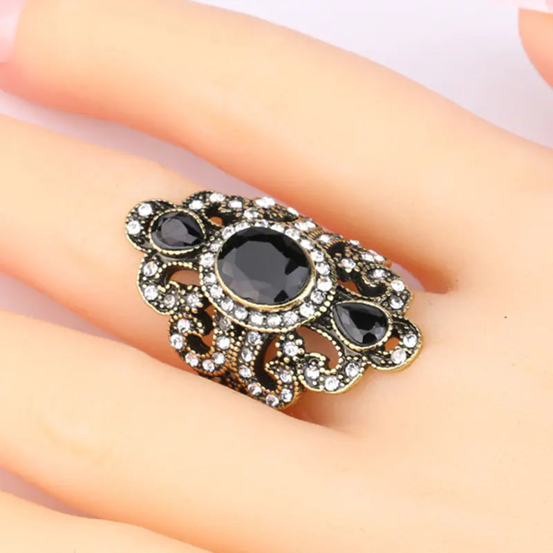 Bohemian Vintage Style Resin Rhinestone Ring