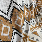 Bohemian Knitted Jacquard Tassel Throw Blanket