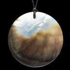 Small Black Pearl Disc Pendant-0