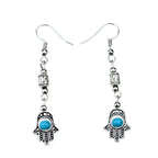Bohemian Colorful Silver Beaded Hand Earrings