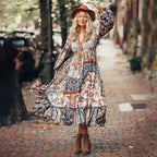 Bohemian Irregular Print Vintage Dress