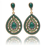 Bohemian Style Drop Earrings with Rhinestones