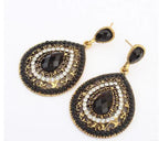 Bohemian Style Drop Earrings with Rhinestones
