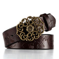 Vintage Leather Belt with Ethnic Style for Women