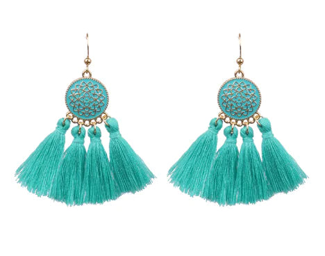 Bohemian Tassel Earrings with Hollow Design