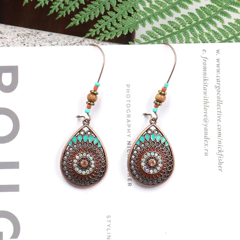 Bohemian Hollow Water Drop Earrings